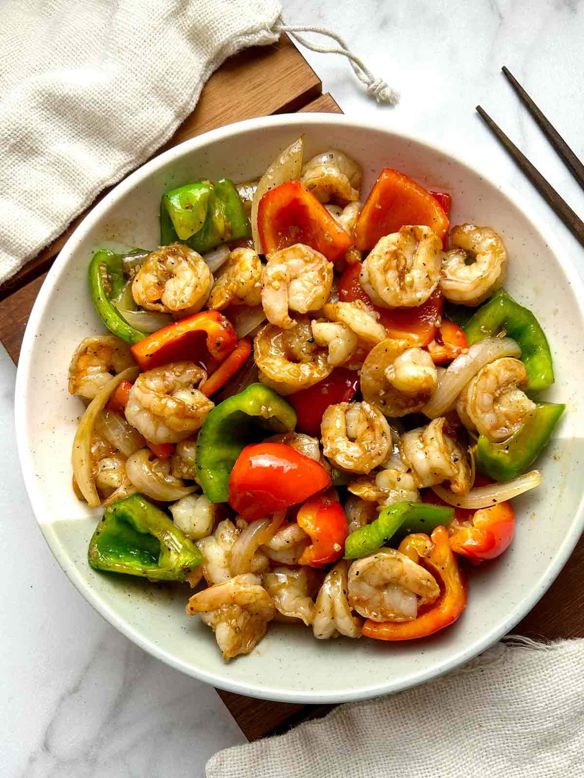 Shrimp with Black Pepper Sauce