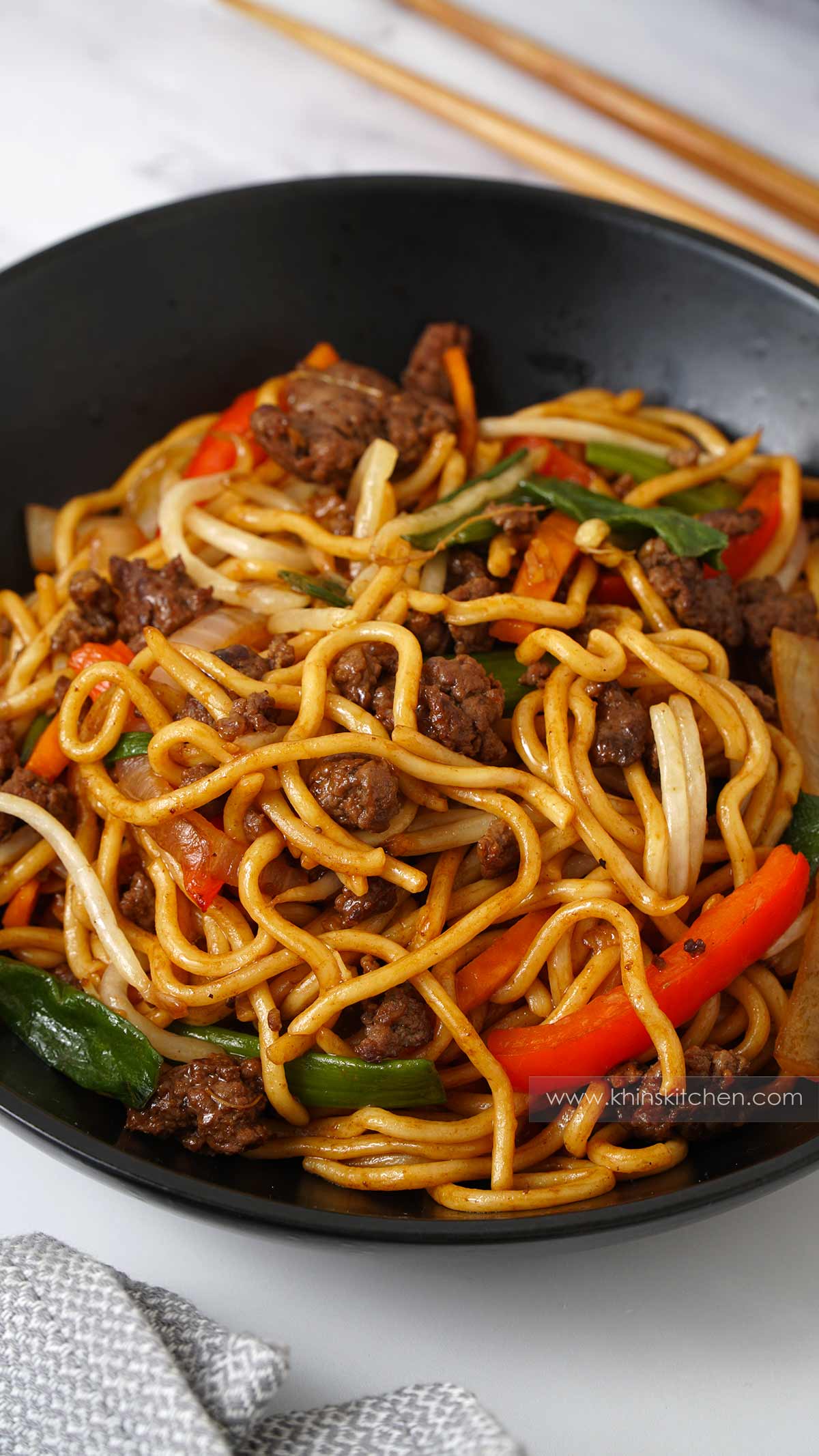 Manchurian Beef Chow Mein